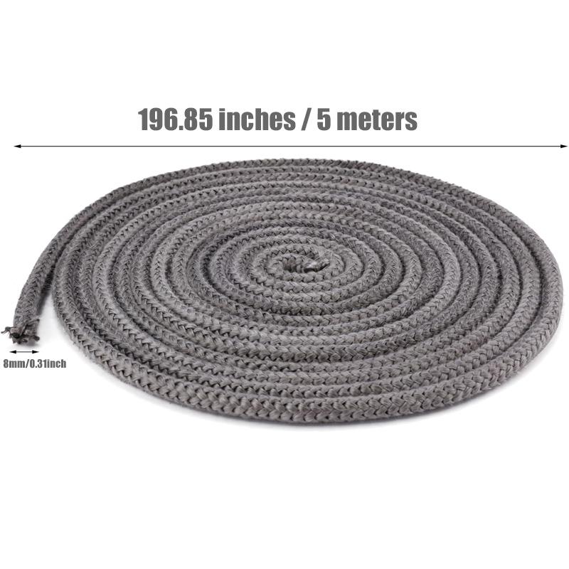 Fireplace Seal Cord Fireplace Refractory Gasket Stove Firewood Cord 6/8/10/12mm Fiberglass Rope Gasket for Fireplace and Stove