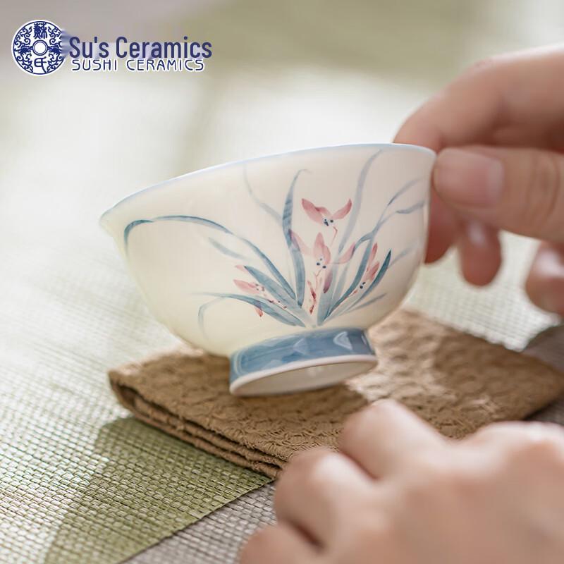 Susan s Hand-painted Ceramic Petal Orchid Master Tea Cup