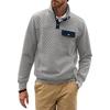 Herren Stehkragen Gitter Langarm Sweatshirt Vintage Kontrastfarbe Pullover