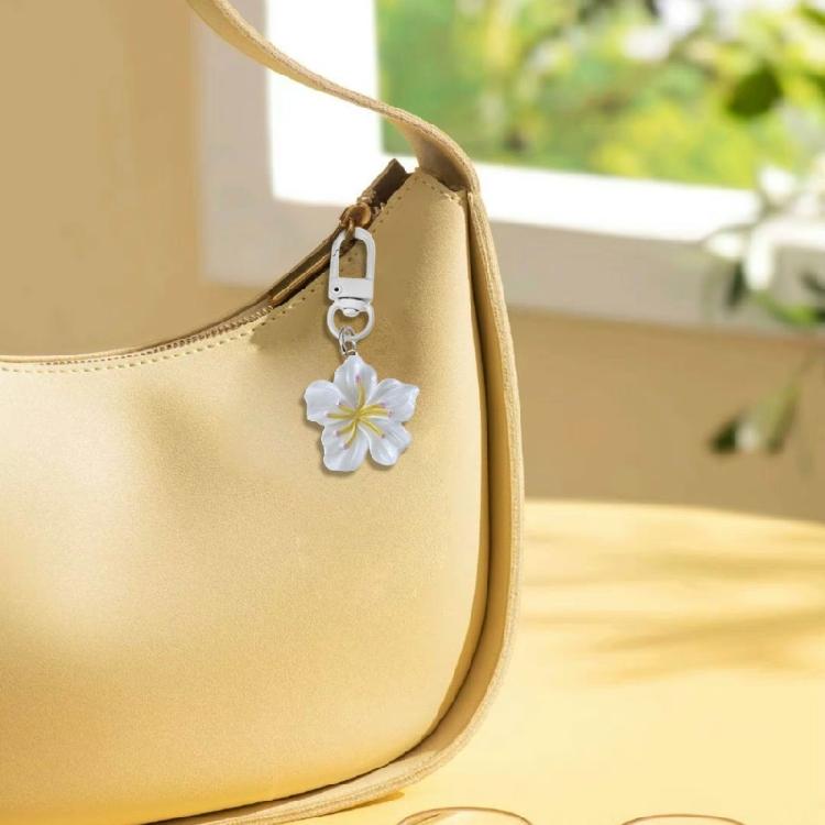 Elegant Keyring Portable Flower Bag Pendant Fashion Accessory Unique Bag Charm Acrylic Texture for Everyday Commuting