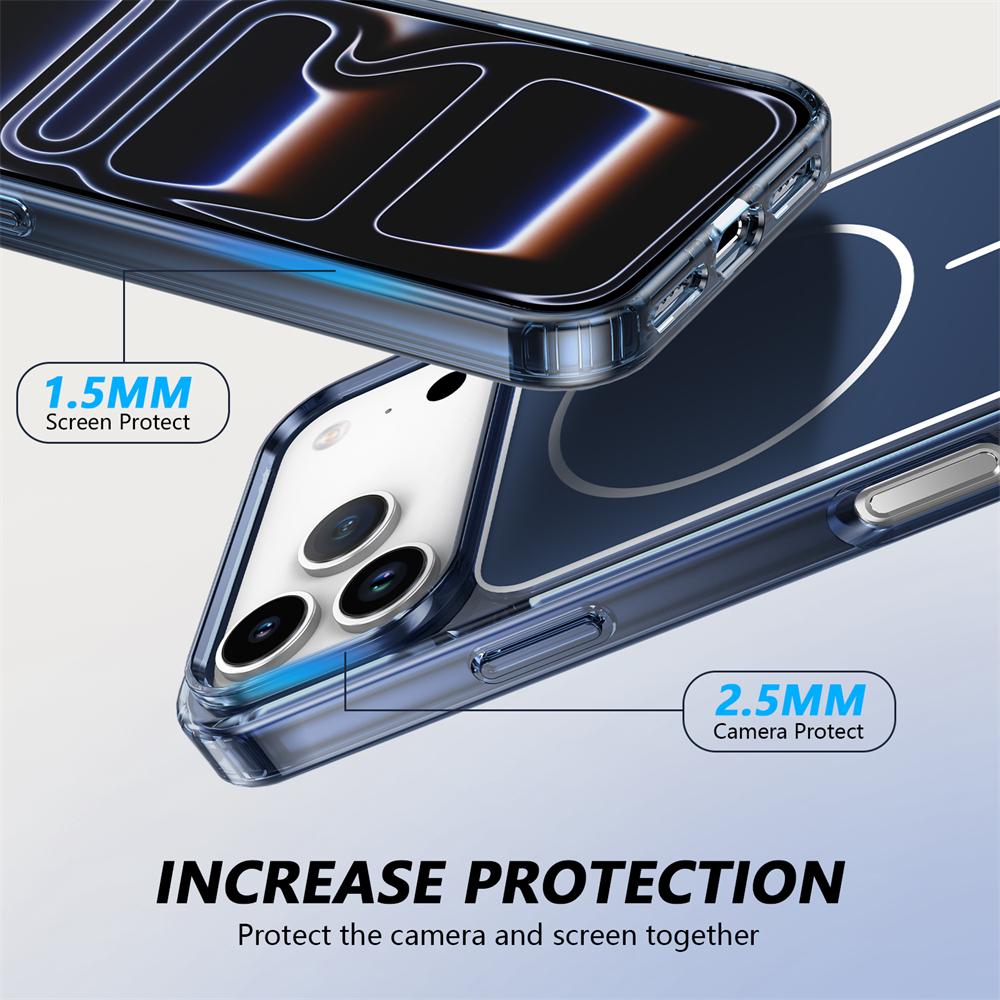 For iPhone 17 Air 16 Pro Max 15 14 13 12 For Magsafe Magnetic Case Shockproof Hard Wireless Charging Shockproof Back Cover Funda