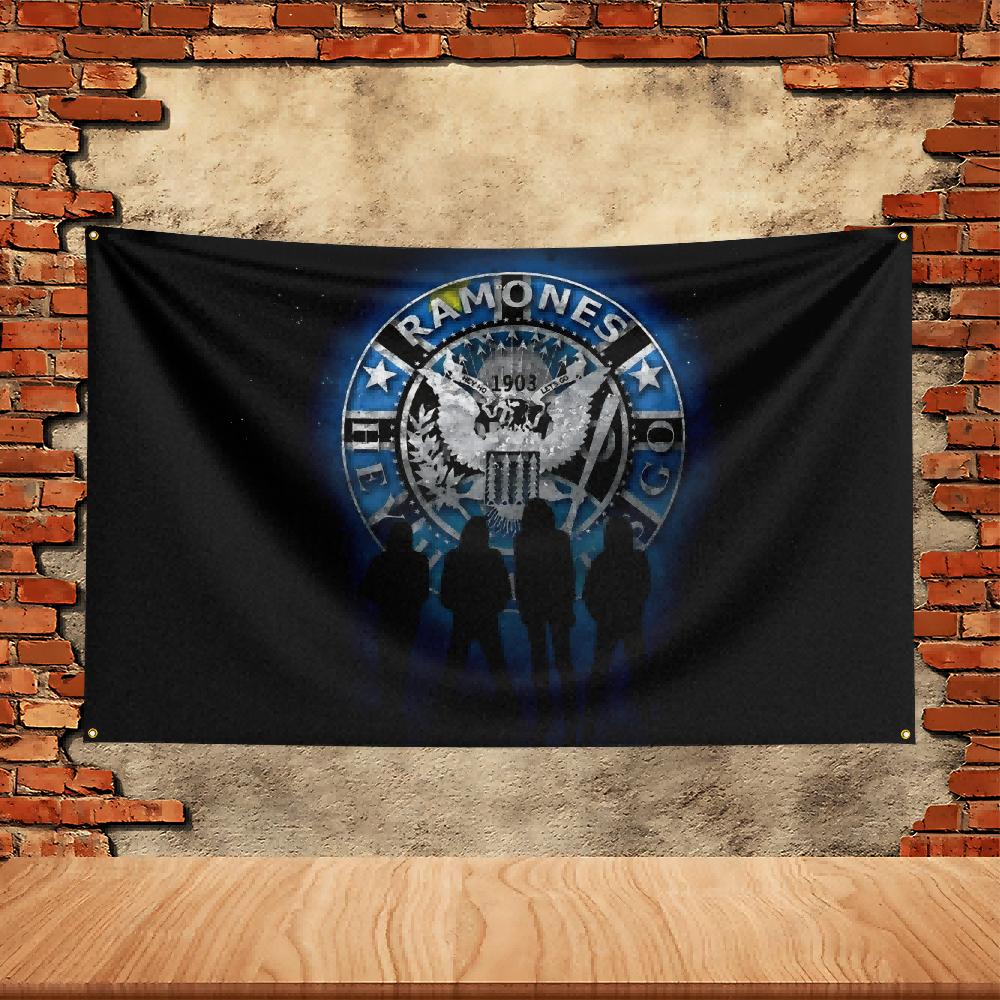 Ramones Band Party Flag Polyester Printed Flag Banner Tapestry for Garden Garage Decoration Concert Flag