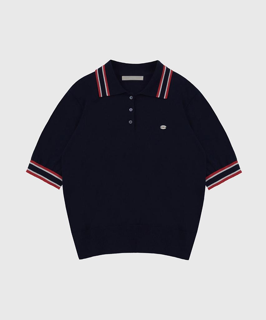 Kwinseulaebis Qsrb Line Point Collar Half Sleeve Knit