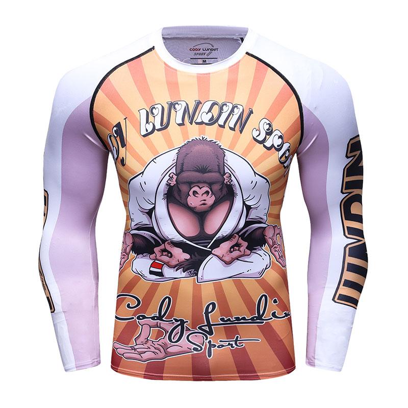 Cody Lundin Sport Fitness Shirt Polyester Spandex Bjj Rash Guard No Gi MMA Jiu Jitsu Fighting Grappling Compression T Shirt