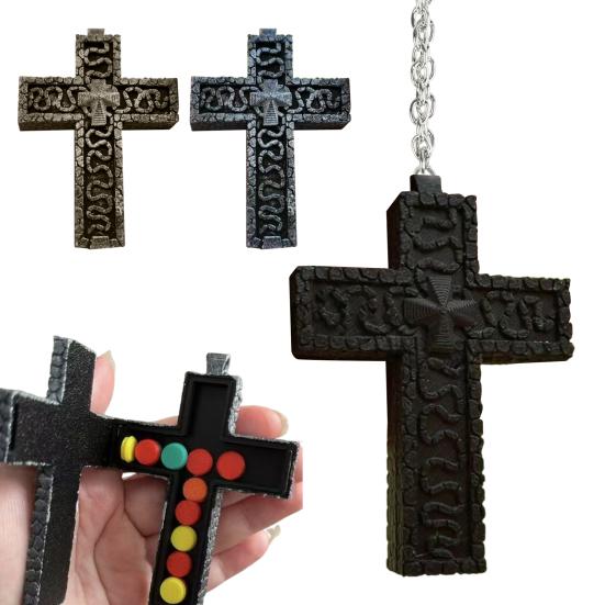 Squid Necklace Chinese Character Ten-Shaped Pendant Necklace with Secret Compartment Korean Game Necklace Gift for Cosplay Enthusiasts Fans