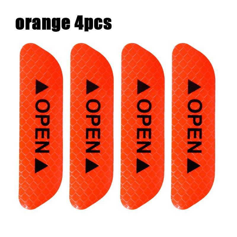 1/4PCS Car Door Reflective Sticker Safety Opening Warning Reflective Tape Car Accessories Interior Exterior Reflector