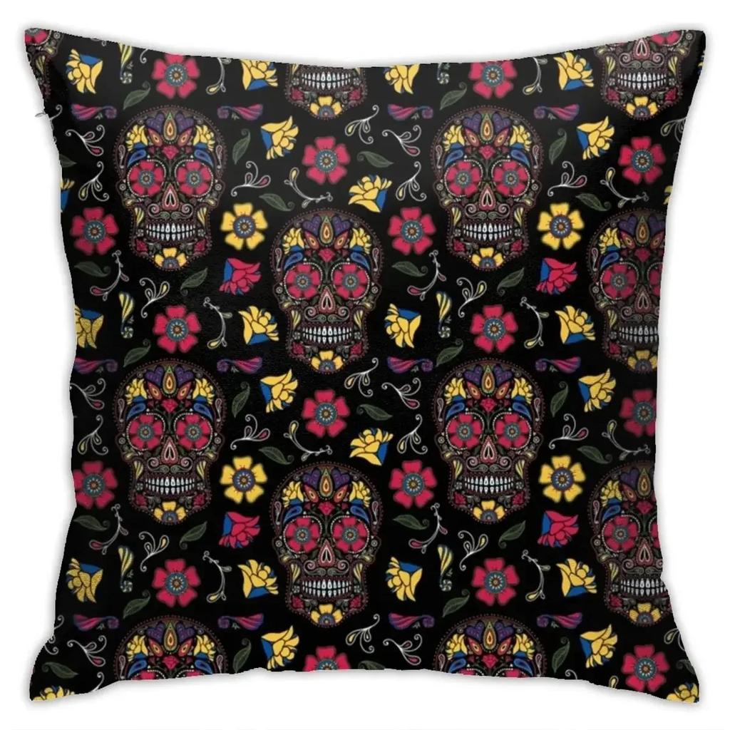 Halloween horror skull pumpkin bat cushion is suitable for home living room sofa bedroom room decoration