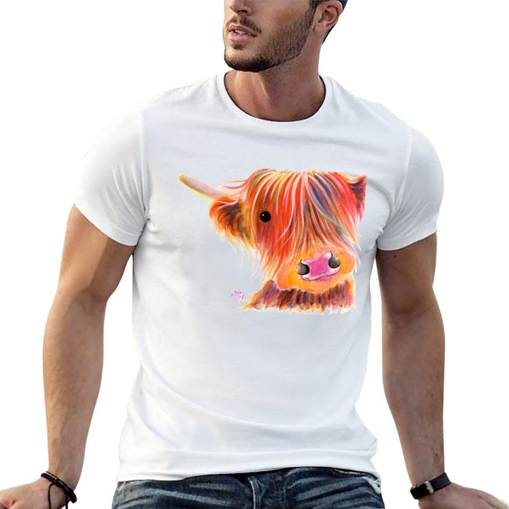 Scottish Highland Cow PRiNT  SWEET SATSUMA  by Shirley MacArthur TShirt essential t shirt TShirt