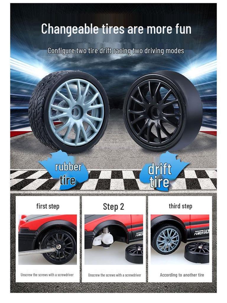 1:24 Scale 2.4GHz High-Speed Drift RC Car with Four-Wheel Drive