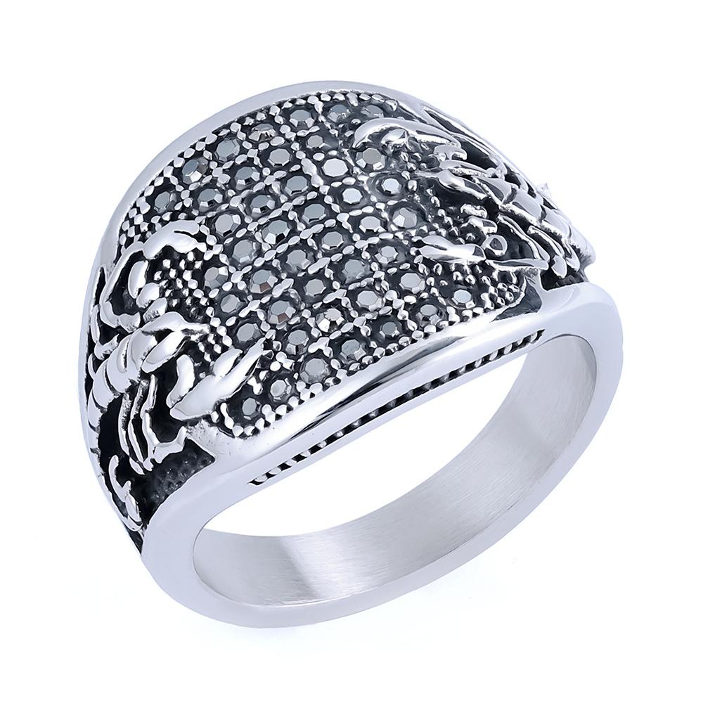 

Мужское кольцо из титановой стали, персонализированное, в стиле ретро, простое, с маленькой точкой, с масонской кладкой, мужское кольцо на палец из нержавеющей стали 13