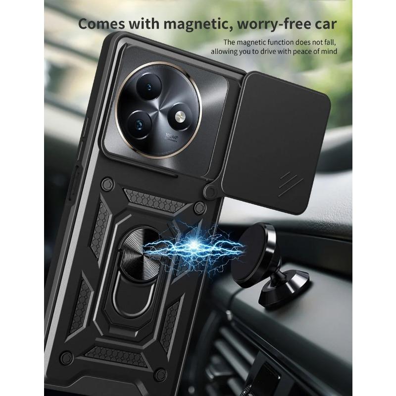 Camera Protect Case for ITEL S24 S23 Plus S23 Itel A70 A60 A60S Armor Hybrid Metal Ring Car Holder Back Cover
