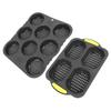 8 Cavity Silicone Hamburger Bread Mold 4 Cavity Silicone Baguette Pan for Baking Bread Ovens Microwaves Dishwashers