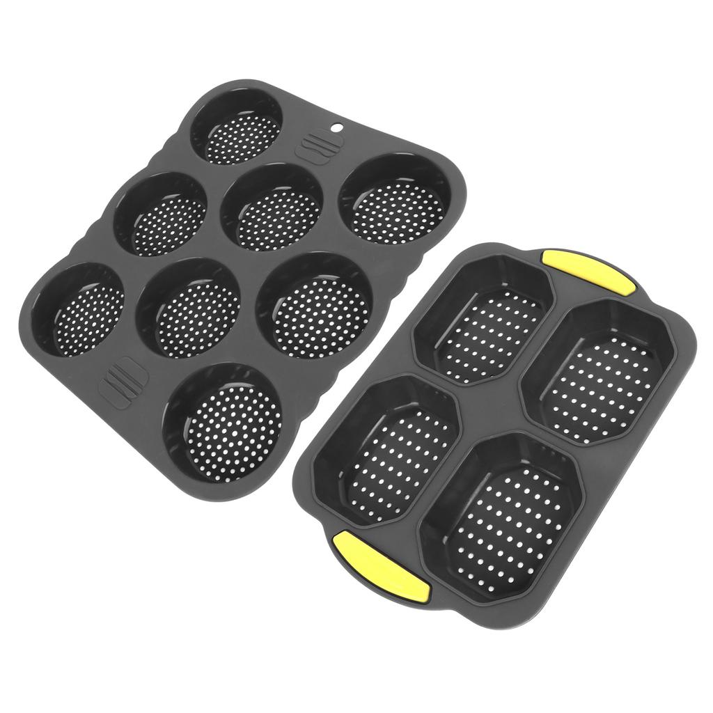 8 Cavity Silicone Hamburger Bread Mold 4 Cavity Silicone Baguette Pan for Baking Bread Ovens Microwaves Dishwashers
