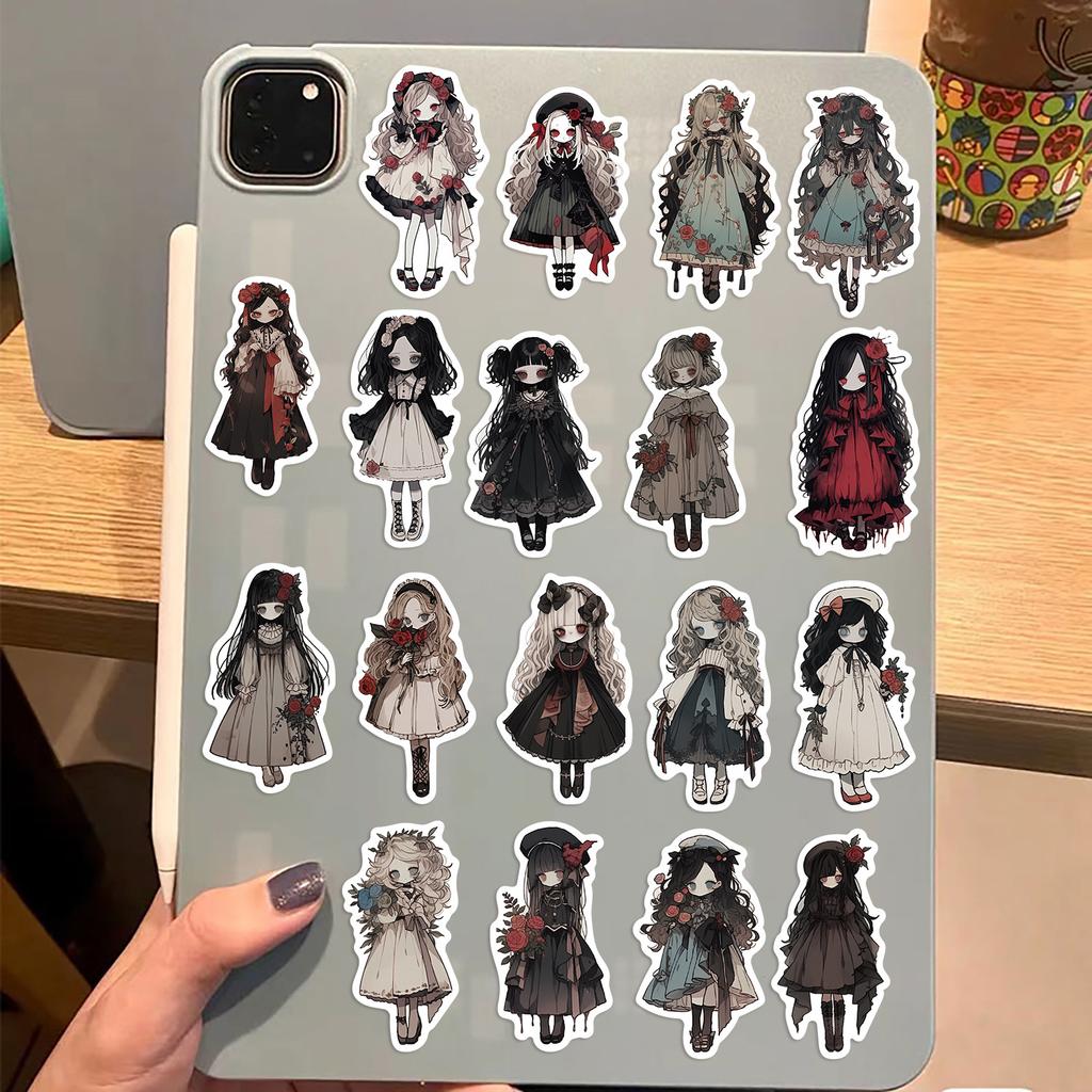 50 Cartoon Vampire Girl Doodle Stickers Decorate Guitar Notebook Suitcase DIY Waterproof Stickers