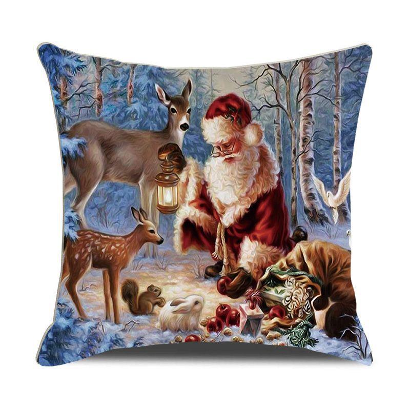 European Christmas Pillow Cushion Creative Home Linen Short Plush Bedside Sofa Pillow Case