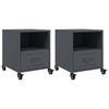 VidaXL Bedside Tables 2 Pcs Anthracite 36x39x43.5 Cm Steel, Cabinet, Bedroom Furniture, Phone Holder, 846709