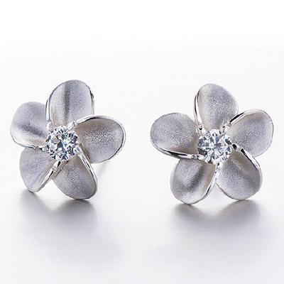 Boucles d'oreilles mode plaqué argent ornement femme Hana et Alice fleur mode coréenne boucles d'oreilles tout-assorti cristal