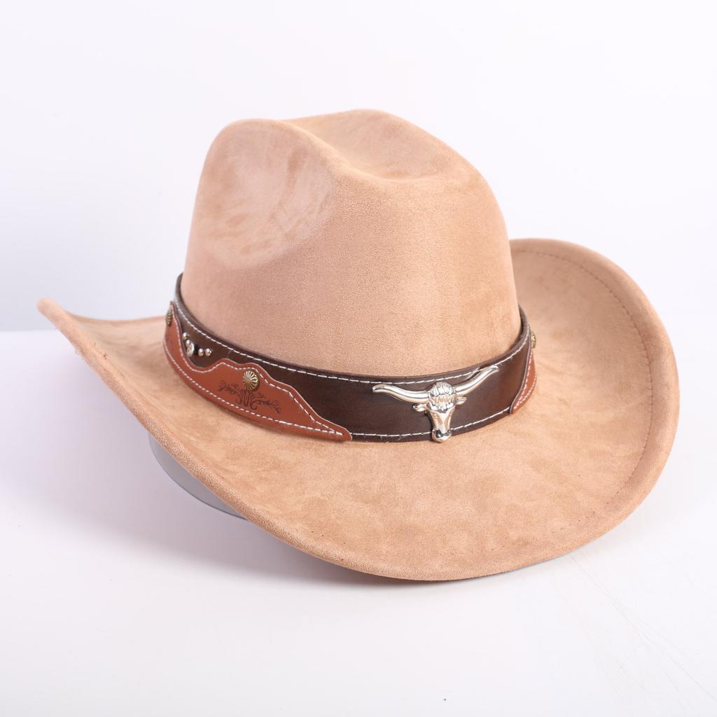 New Color Western Cowboy Hat Men's and Women's Commuting Versatile Simple Wind Wide Brim Top Hat Sun Hat