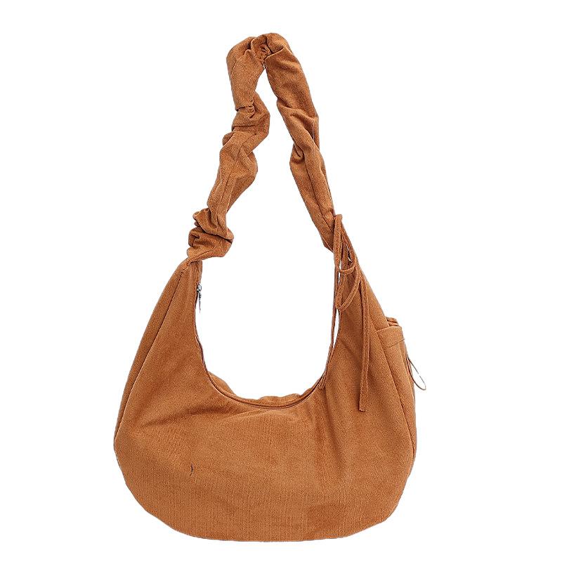 Simple and large-capacity pleated bag, new shoulder bag, cloud bag, fashionable small carry, portable messenger bag.