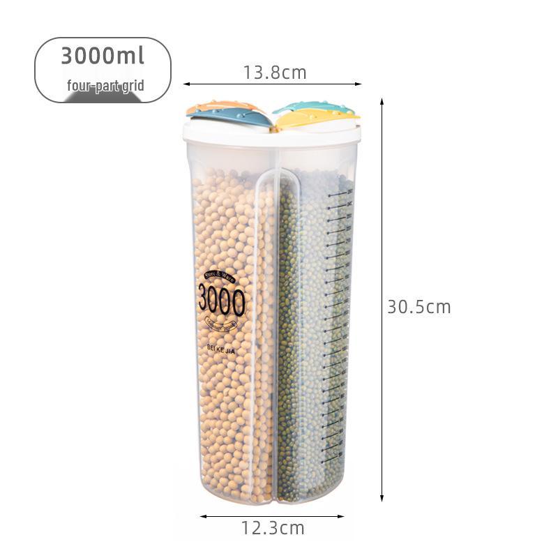 Transparent Sealed Kitchen Storage Box with Lid for Grains and Cereals