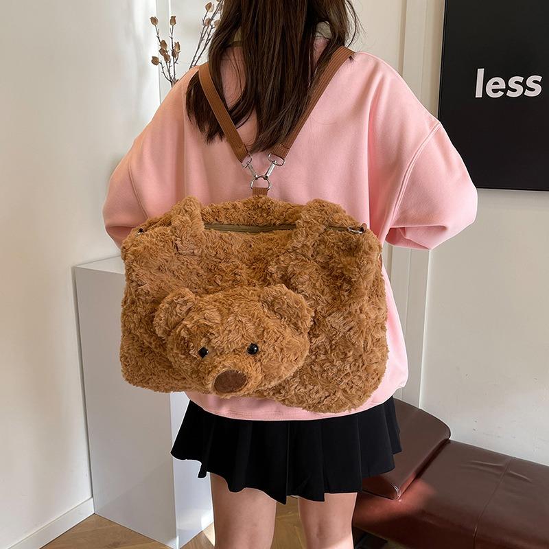 Autumn and winter popular niche cute doll shoulder bag women's new commuter leisure large capacity double shoulder hair bag