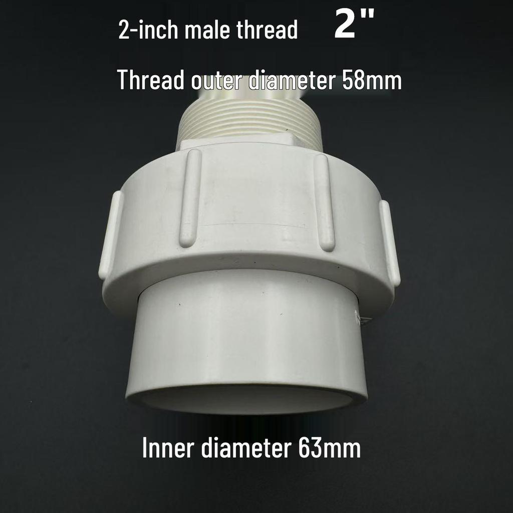 PVC Male Thread Union Glue Pipe for Water Pumps - 1/2 Inch, 3/4 Inch, 1 Inch, 2 Inch Single Thread.