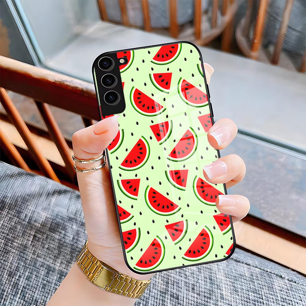Cartoon Fruit Watermelon Phone Case For Samsung A25 A13 A33 5G A54 A36 A35 A56 A52 A14 Shockproof Glass Cover