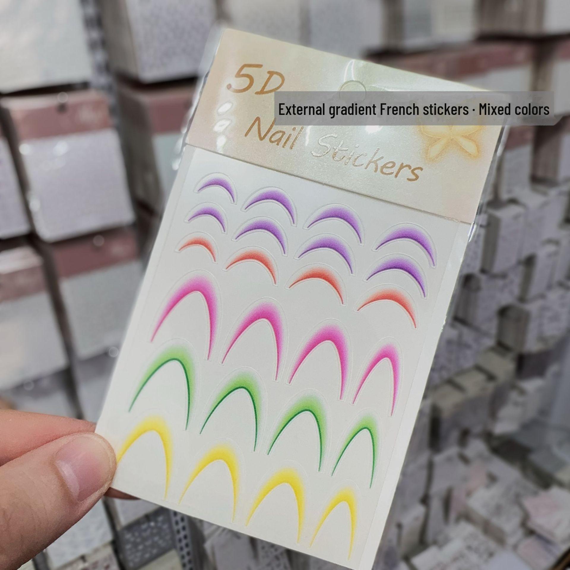 

Наклейки для ногтей с французским градиентом: Наклейки в красную, черную и белую полоску