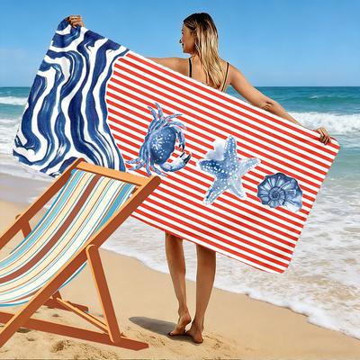 Marine Life Stripes Towel A Must-have Beach Towel for Beach Travel