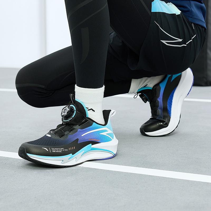 Anta Kids Hailang Lite 2.0 Comfortable Versatile Sports Training Shoes Kids Sneakers Black White Blue 312415503-3