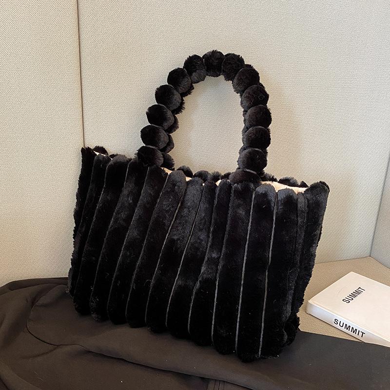 Plush bag women's autumn and winter new fashion shoulder bag handbag large capacity tote fluffy women's bag