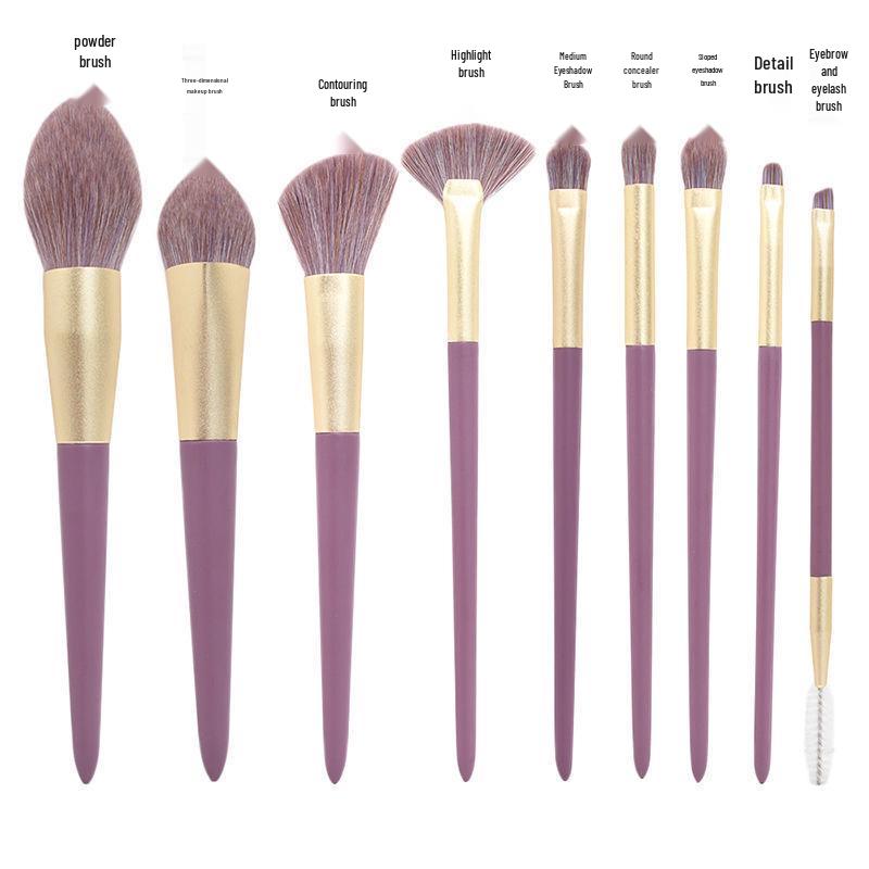 Cangzhou Purple Makeup Brush Set – Includes Soft Hair Eye Shadow, Loose Powder, Concealer, and Beauty Brushes.