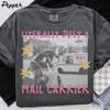 Comfort Colors Mail Carrier Raccoon Shirt, Postal Worker Gifts, Mail Carrier Funny Tshirt, Iced Coffee Mail Carrier Tee, Crew Neck, Women