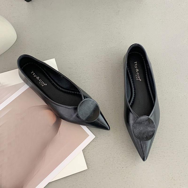 

Мода Мода Остроносые Женские Балетки Обувь Слипоны Новинка 2025 Весна Лето Обувь Неглубокие Женские Балетки С Обувью Женские Шлепанцы 35 чёрный