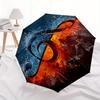 Flame & Water: Treble Clef Music Note Art PrintUmbrella, Portable 3-Fold Compact Umbrella,Christmas Gift ES440