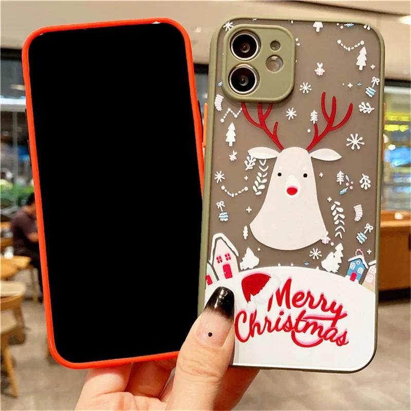 Merry Christmas New Year Phone Case For iPhone 16 15 14 13 12 11 Pro Max Mini X XS 7 8 Plus SE Shockproof Hard Cover Fundas