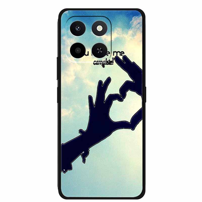 3D Emboss Case For Honor Play 10T 400 Smart 4G 5G Relief Flower Back Cover Black TPU Silicone Soft Case For Honor X7d 4G 5G Para