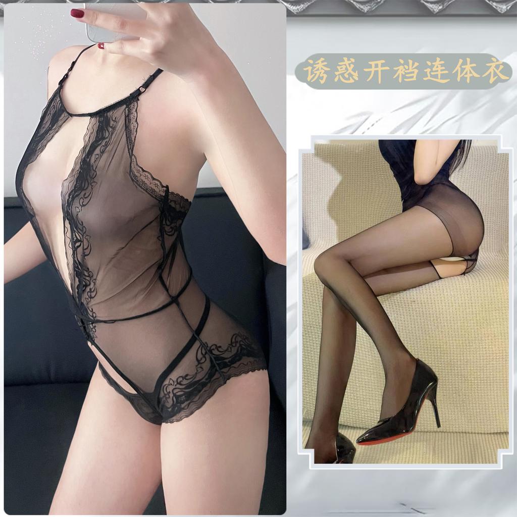 Sexy Lingerie Sexy One-piece Passion Uniform Suit Lace Perspective Seduction Tight Crotch Abstinence