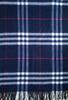 RAINBOW Large Thick Cashmere 70cm Wide X 200cm Long 100% Stole, Plaid, (Navy Check)