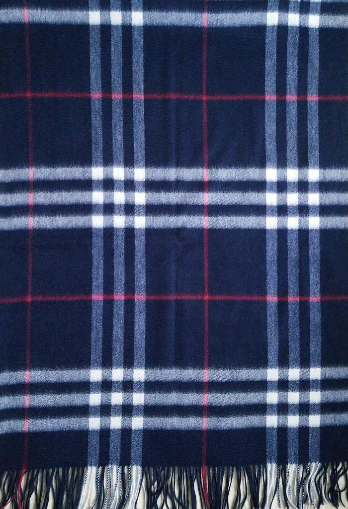 RAINBOW Large Thick Cashmere 70cm Wide X 200cm Long 100% Stole, Plaid, (Navy Check)