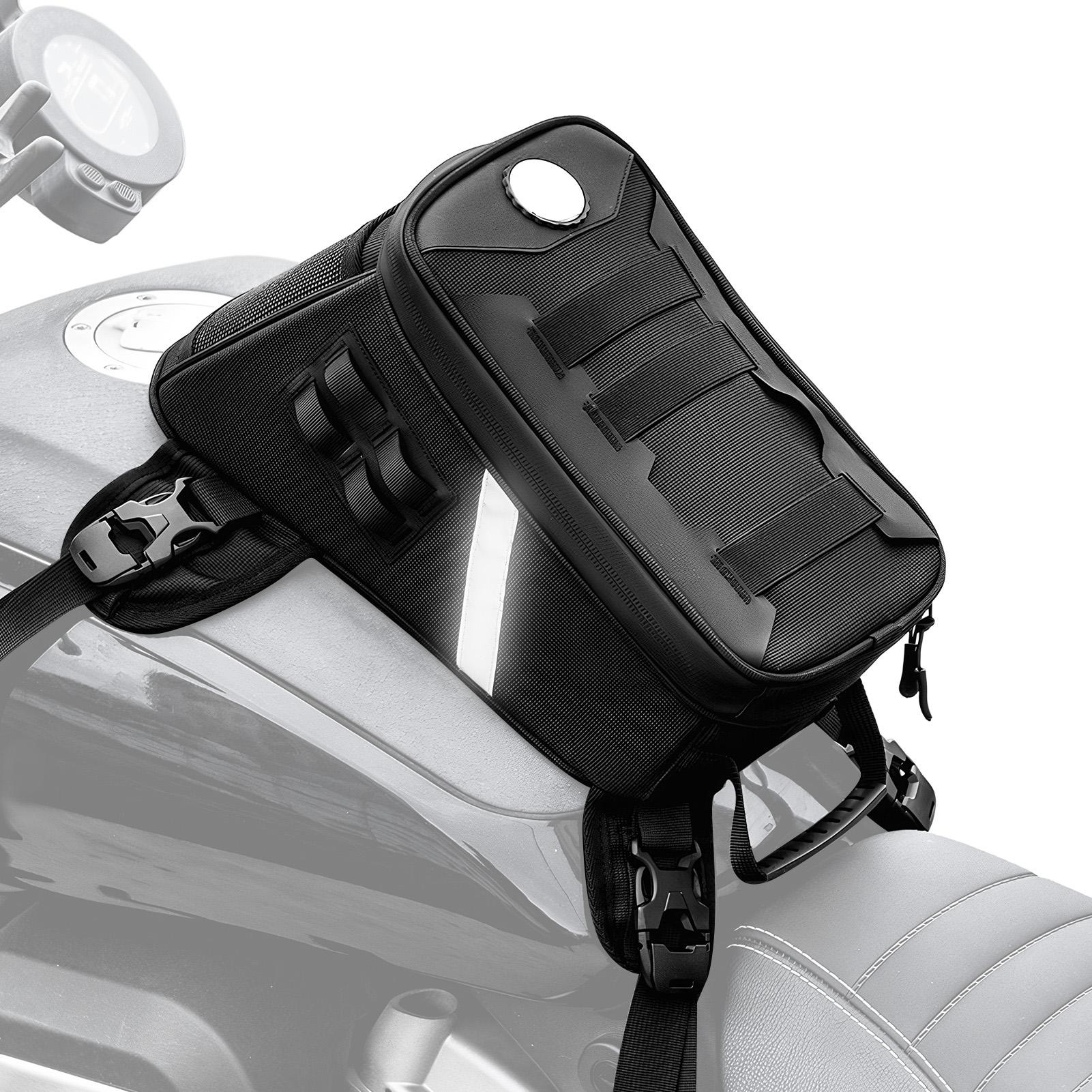 

Motorcycle Fuel Tank Bag 5L Anti-Slip Reflective Organizer With Elastic Strap Multifunctional Handbag Navigation Bag China Mainland