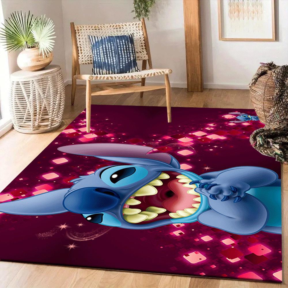 1pc Lilo-and-Stitch-(8)_01 Carpet Area Rug, Bedroom, and Playroom Durable, Stain-Resistant, and Easy To Clean, Living Room