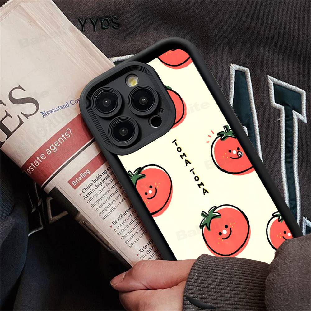 Tomatoes Expression Phone Case For IPhone 17 Air 16 15 14 13 12 11 Plus Pro Max TPU Silicone Soft
