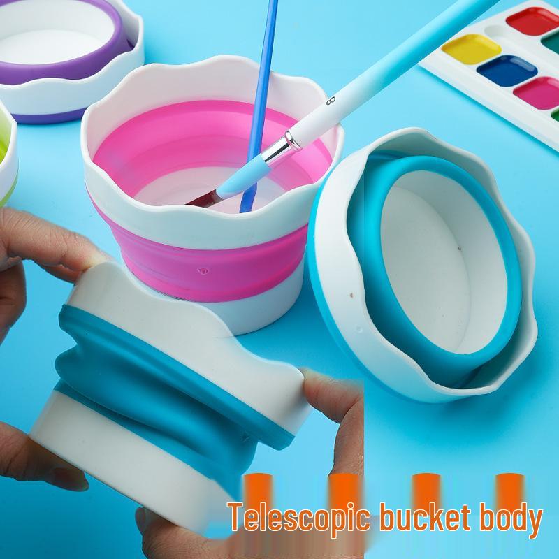 Mini Folding Silicone Watercolor & Gouache Brush Holder Cup