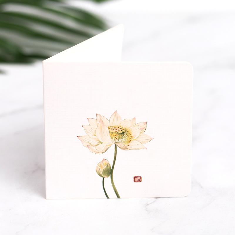 10pcs Chinese Style Flower and Bird Greeting Card Christmas Baking Fresh Flower Shop Birthday Gift Thank You and Wishing Card