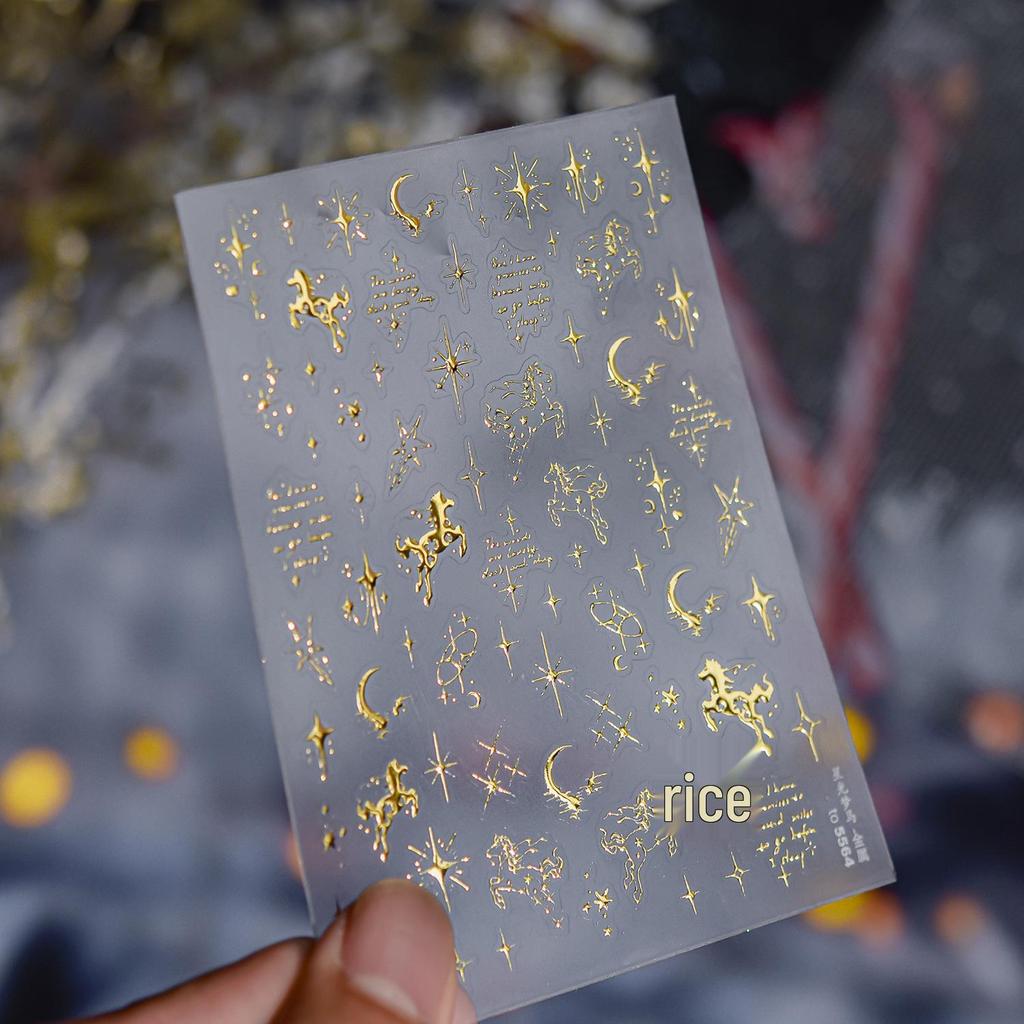 Tomoni Shell Light Nail Stickers - Dreamy Starlight Horse Design