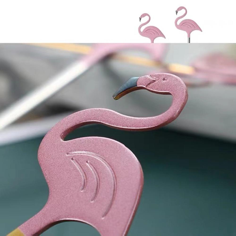 Creative Coffee Spoons Stainless Steel Flamingo Titanium-plated Paint Mixing Spoon Hanging Cup Mini Spoon