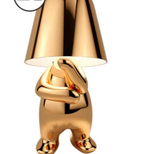 Italien Little Golden Man Bordslampa Touch Switch LED Nattljus Kafé Bar Sovrumsinredning Tänkare Rumsdekorlampa
