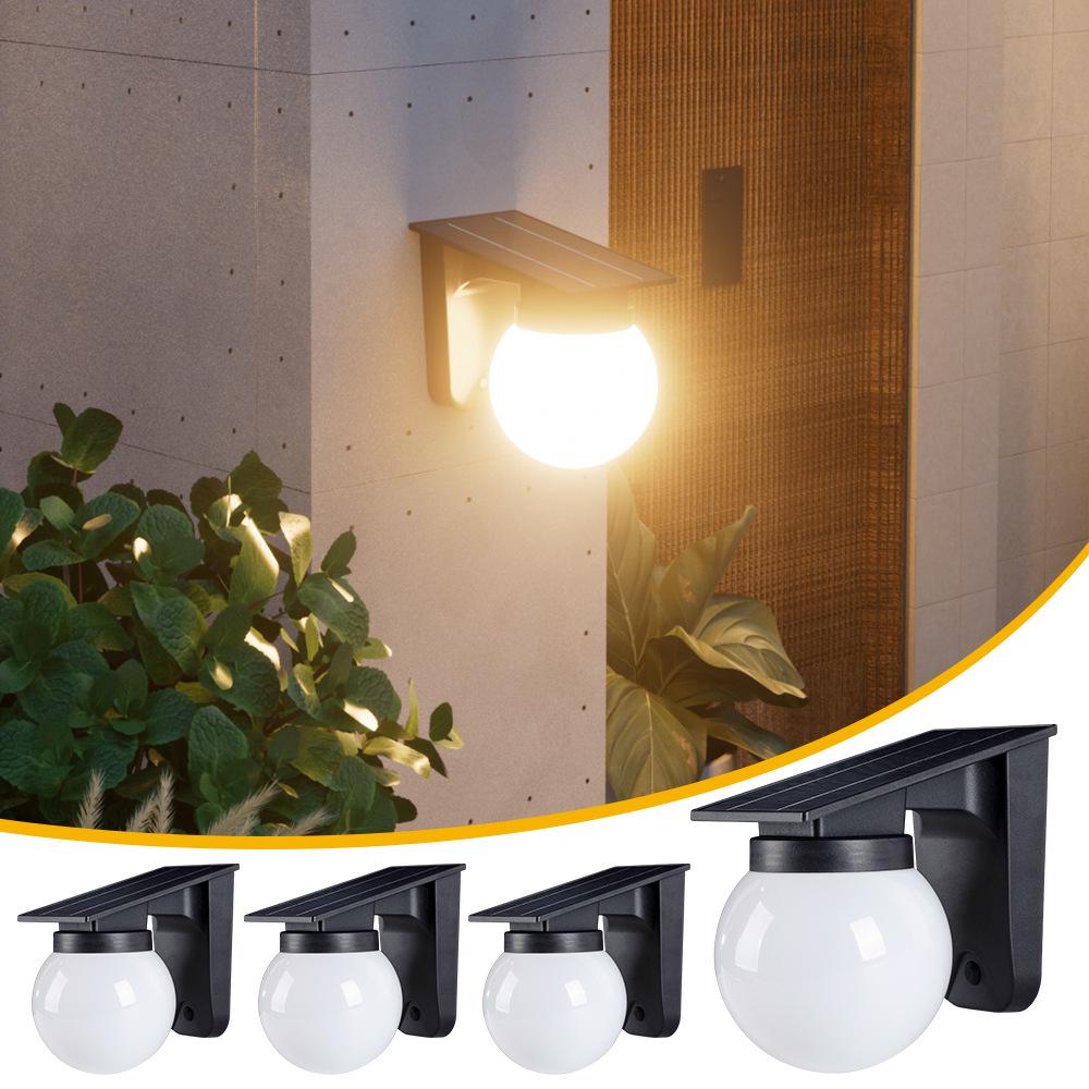 Round Solar Outdoor Wall Light for Home, Street, Balcony, Garden, and Courtyard