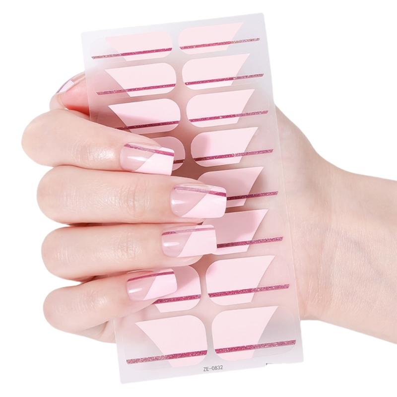 Gradient Nails Polish Sticker French Tip Gels Nail Strips Nails Polish Wraps Glossy Gels Nail Sticker Manicures Sticker